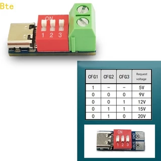 Placa Chamariz Bte Carga Rápida PDSink 5-20V PD Módulos Plugues USB TypeC