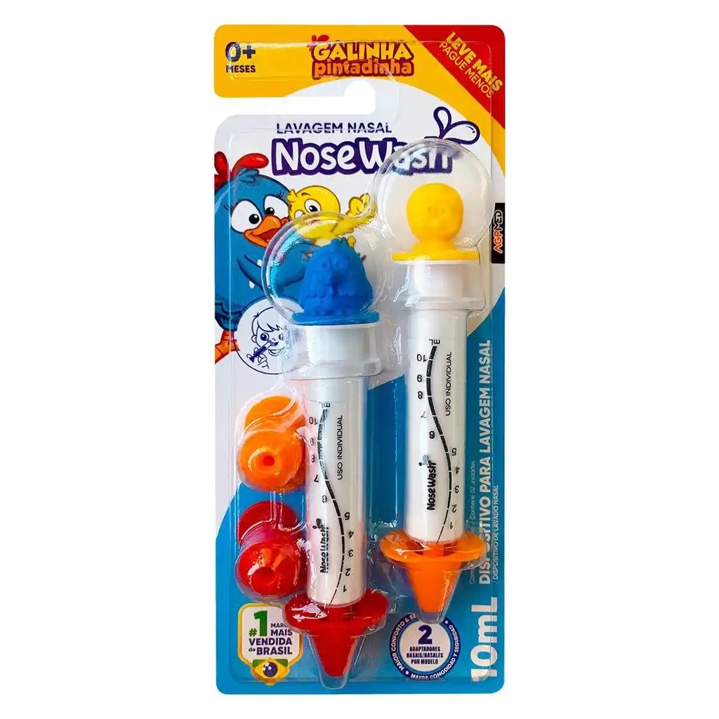 Seringa Para Lavagem Nasal Infantil Duplo 2 unidades Galinha Pintadinha ...