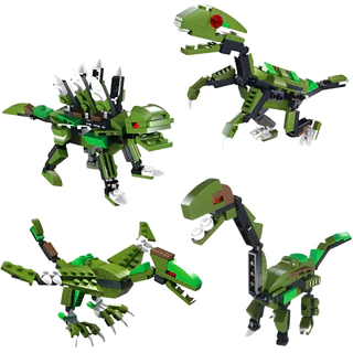 Blocos De Montar 3 Em 1 Robô Dinossauro Brinquedo Jurassico
