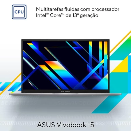 Notebook Asus VivoBook 15 Intel Core i5 8GB 512GB SSD W11 Home 15.6'' FHD Cool Silver X1504VA NJ1740W