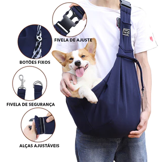 Mochila de Transporte Pet – Bolsa Sling Portátil para Gatos e Cachorros com Alça Ajustável