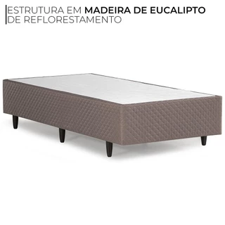 Box Solteiro Herval Lucca, Jacquard Marrom Claro, 39x88x188 cm em Oferta na Shopee