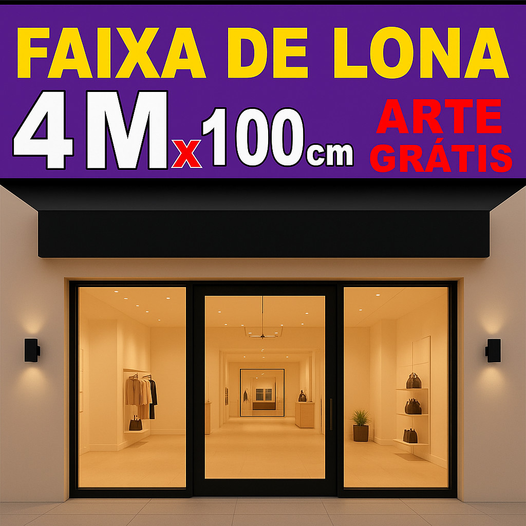 FAIXA/BANNER/LONA PERSONALIZADA PARA FACHADA LOJA VÁRIAS MEDIDAS ...