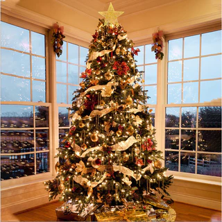 Decoração de Natal conveniente: Árvore de Natal de pinho de luxo 1.80 metros 800 ramos / 2.1 metros 1.000 ramos - aglome