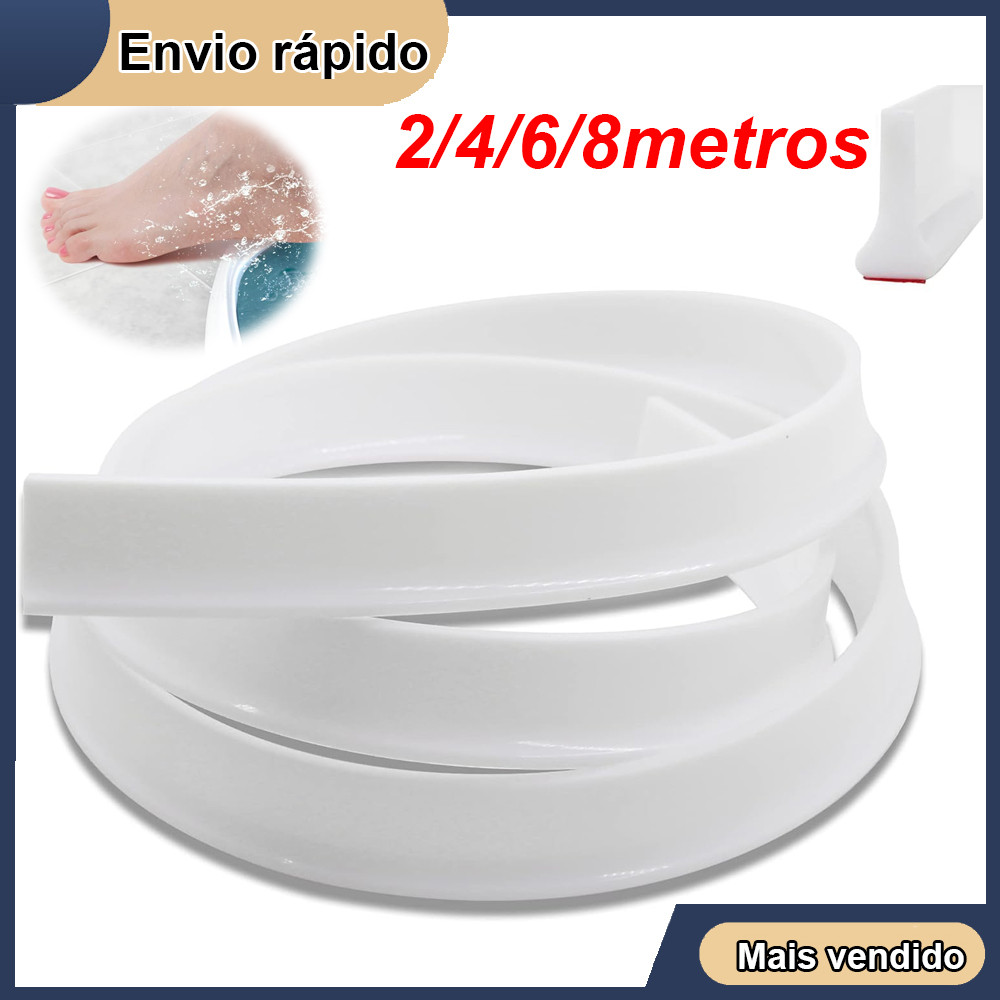 Barreira de água dobrável barreira de água autoadesiva de silicone impermeável para chuveiro represa de tira de água