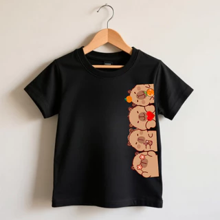 Camiseta Para Meninas Infantil Blusa De Manga Curta Básica Com Estampa Personalizada Capivarinha