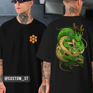 Camiseta Dragon Ball Shenlong Esferas Dragão Japonês Anime Goku Camisa Unissex Plus Size Preta
