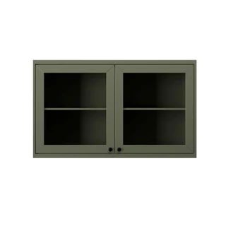 Armário Aéreo MDF Herval Viana, com Vidro, 2 Portas, Verde Hill, 120 cm em Oferta na Shopee