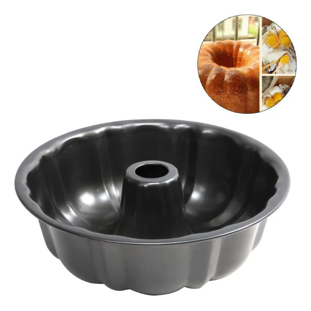 Forma Para Bolo Pudin Torta com Furo no meio Central Teflon 