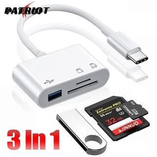 [PATRIO] Adaptador 3 Em 1 Type-C Para USB Ca OTG Conversor De Hub Samsung Xiaomi Android Laptop Tablet Multi Portas SD T