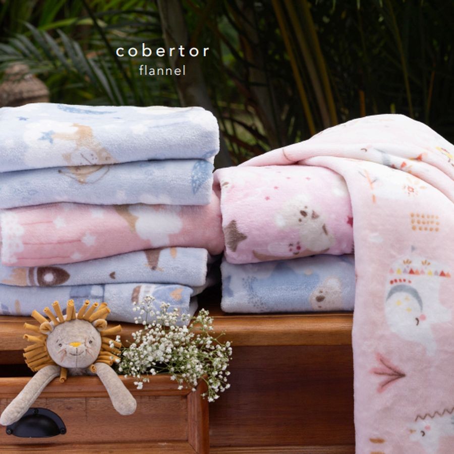 Cobertor de Bebe Estampado Flannel 90X1,10M Camesa Antialérgico ...
