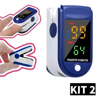 Kit com 2 Unidades | Oxímetro de Dedo Digital + Pulso – Medição Instantânea de SpO2 e Frequência Cardíaca em Oferta na Shopee