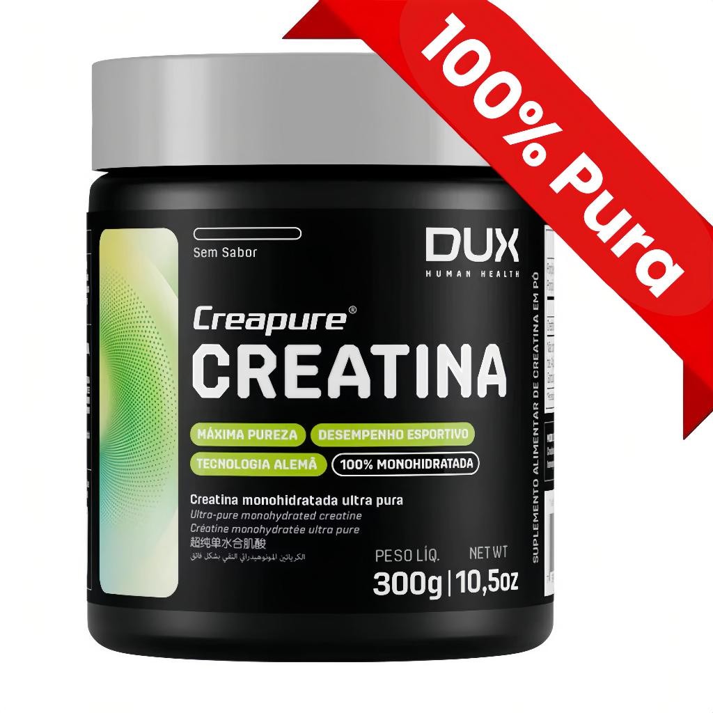 Creatina DUX 300g - 100% Pura com SELO CREAPURE Reconhecido pela ANVISA