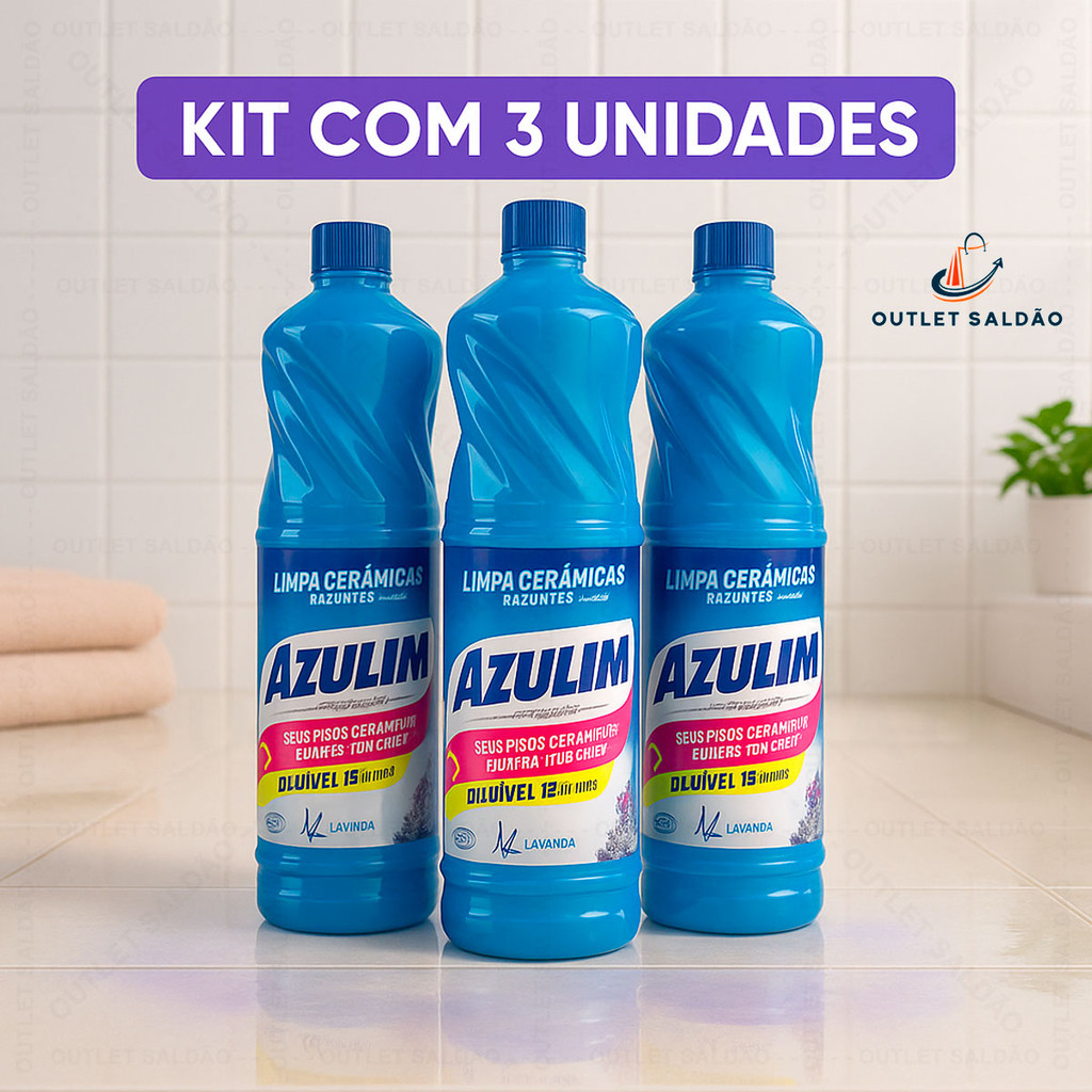 Kit com 3 Limpa Cerâmica Lavanda Azulim 1 Litro | Shopee Brasil