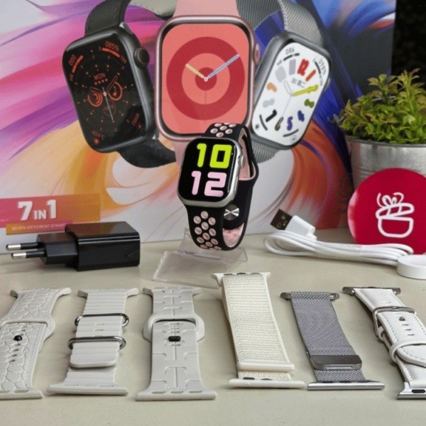 Relógio Smartwatch HW X Mini Amoled 7 Pulseiras tamanho 41mm Case