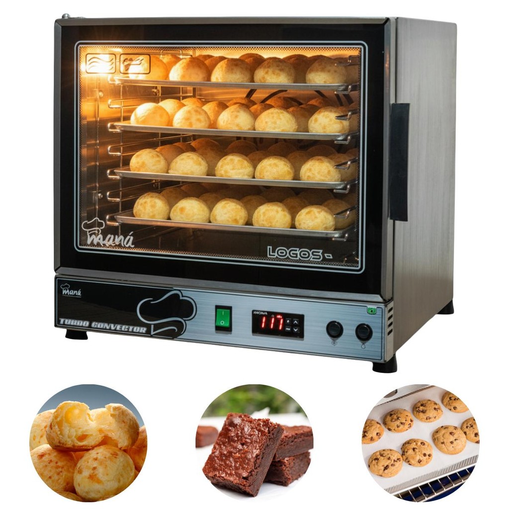 Forno Elétrico Turbo Convector 56 Litros Para 8 Bandejas 35x