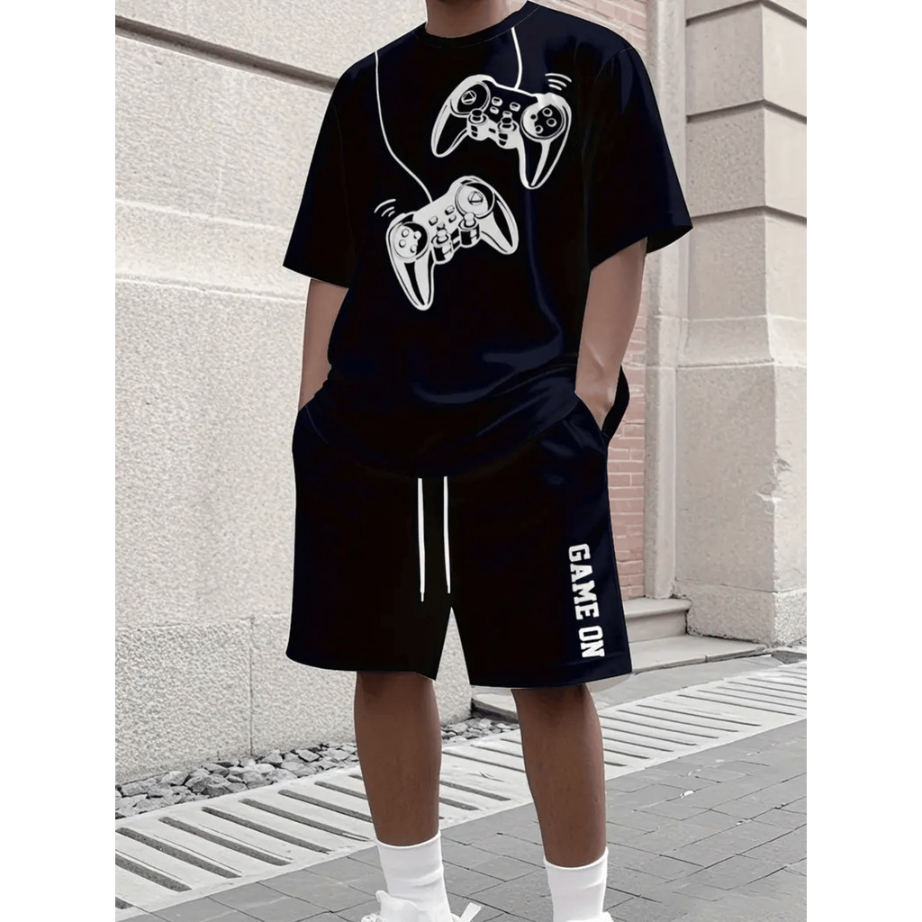 Conjunto Game On Gamer Streetwear – Camiseta 100% Algodão + Short Mauricinho Tactel