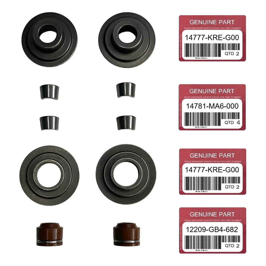 Kit Trava E Prato Chapéu Da Válvula Honda Titan 160 Original