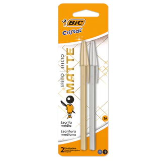Caneta esferográfica 1.0 Efeito Matte com 2 unidades Bic em Oferta na Shopee