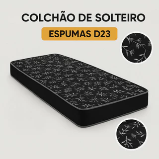 Colchão Espuma D23 Solteiro Conforto Garantia de Qualidade Melhor Custo-Benefício 188x78x12 cm