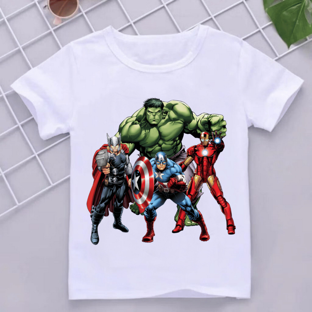 Camiseta camisa blusa Infantil 100% Algodão Super Heróis | Shopee Brasil