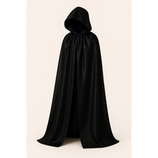 Capa Longa com Capuz Preto 180 cm – Perfeita para Cosplay e Halloween