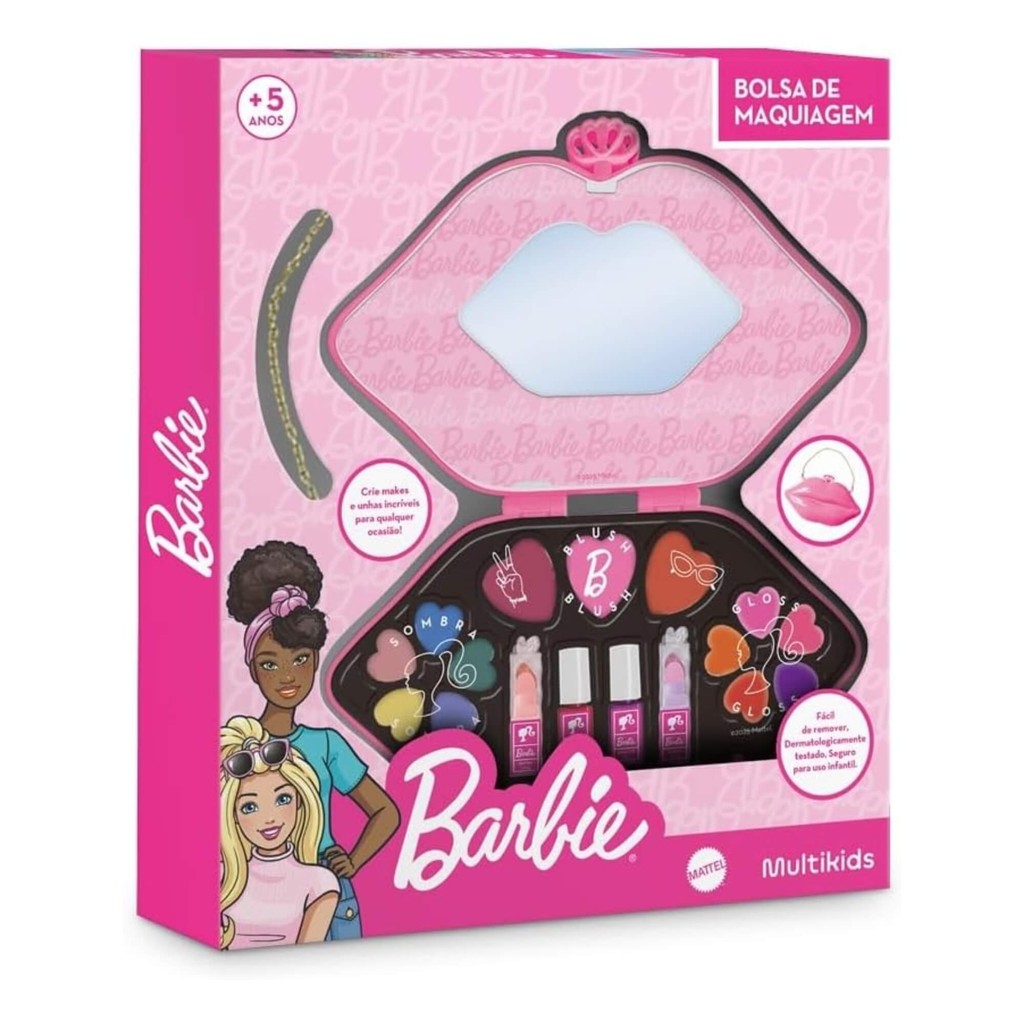 Bolsa de Maquiagem Infantil Barbie Multikids - BR2421 | Shopee Brasil