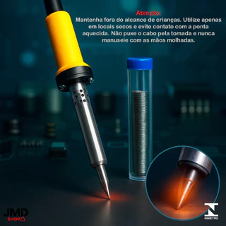 Kit Ferro De Solda Soldar Soldador 110v ou 220v 40w ou 60w Com Estanho Reforçado em Oferta na Shopee