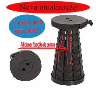 KIT 2 Cadeira de banco dobrável de plástico portátil ao ar livre leve pesca acampamento simples retrátil banco portátil