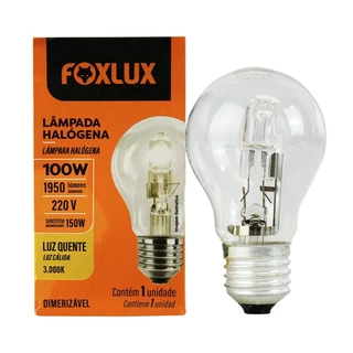 Lâmpada Halógena Foxlux Clássica 220V 100w E27 - Embalagem com 10 Unidades em Oferta na Shopee