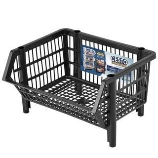 Kit 12 Cestos Expositores Organizadores 44cm Encaixáveis Empilháveis para Gondola em Oferta na Shopee