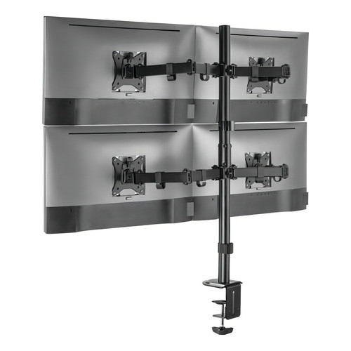 Suporte Para 4 Monitores 17 A 32 Monitoramento Mesa Bancada Cor Preto