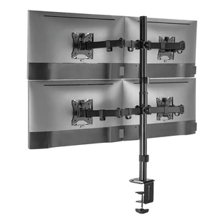 Suporte Para 4 Monitores 17 A 32 Monitoramento Mesa Bancada Cor Preto