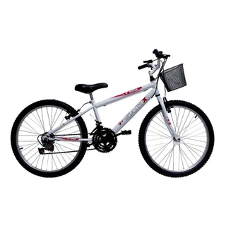 Bicicleta Aro 24 Feminina 18 Marchas Kitty com Cesta Saidx em Oferta na Shopee