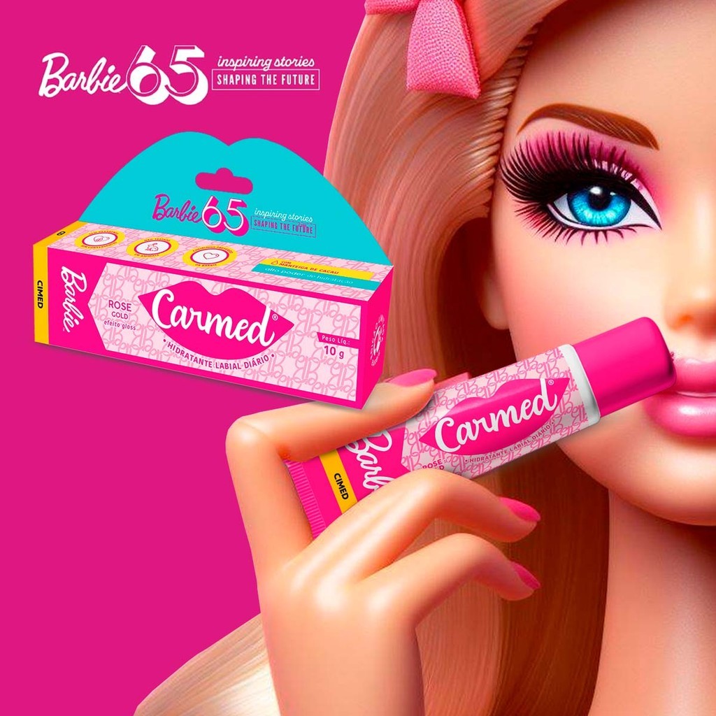 Hidratante Labial Carmed Barbie Rose Gold Efeito Gloss 10g