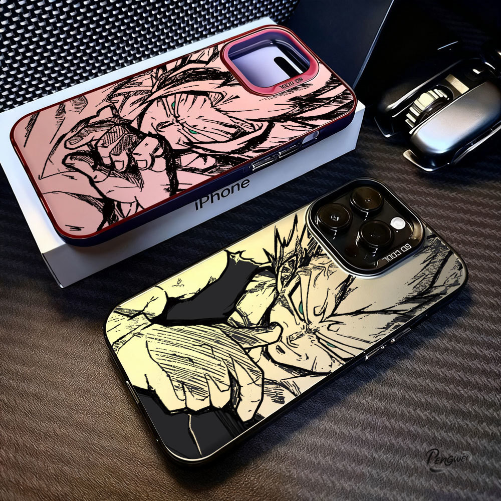 Capa Para Samsung S25 Ultra S23 FE S20 S24 Plus S22 S21 A15 M34 Super Saiyan Luxo IMD PENGWEI