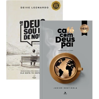 Kit 2 Livros | Oi Deus, Sou eu de Novo Deive Leonardo + Café com Deus Pai 2026 Junior Rostirola em Oferta na Shopee