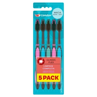 Escova Condor Classic Flex Macia Sortidas - Embalagem com 5 Unidades em Oferta na Shopee