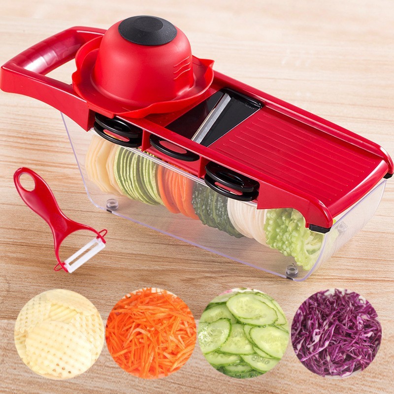Mandoline Profissional de Cozinha 10 em 1 – Aço Inox, Fatiad