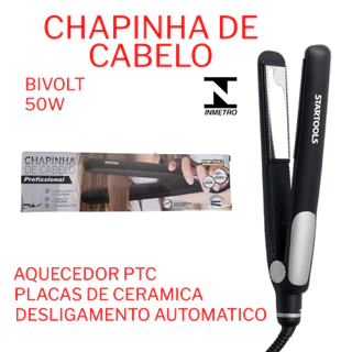 Chapinha De Cabelo Profissional Startools Bivolt Placas Cerâmica Desligamento Automático 50W em Oferta na Shopee