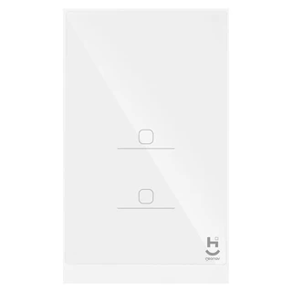 Interruptor Inteligente 2 Teclas Conexão Zigbee Compatível com Assistente de voz, IOS e Android Branco - Geonav em Oferta na Shopee