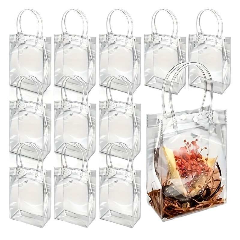 Kit 10 Sacolas Transparentes Prontas para Usar em Lembrancinhas e ...