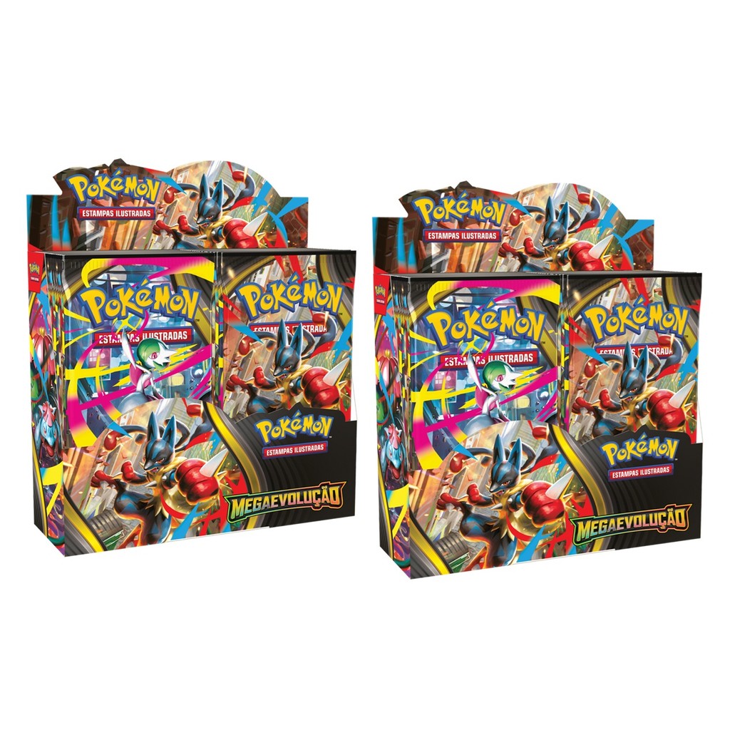 02 Box Pokémon 36 Booster Mega Evolução Copag | Shopee Brasil