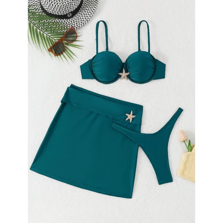 Conjunto de Biquíni com Saia e Detalhe de Estrela do Mar