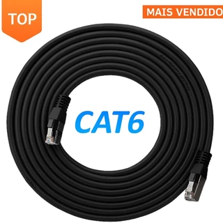 30M Cabo de Rede RJ45 Cat6 Alta Velocidade PRETO Internet Notebook - PS4 - PS5-XBOX (Interno/Externo)