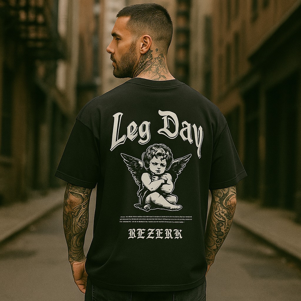 Camiseta Oversized Berzerk Anjo Algodão Unissex Streetwear Academia ...