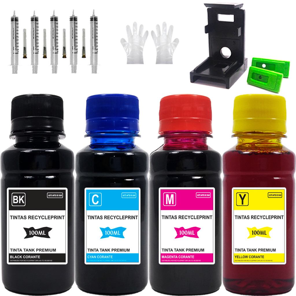 Tinta Recarga Cartucho Para Hp Impressora 2874 2774 2775 667 | Shopee ...