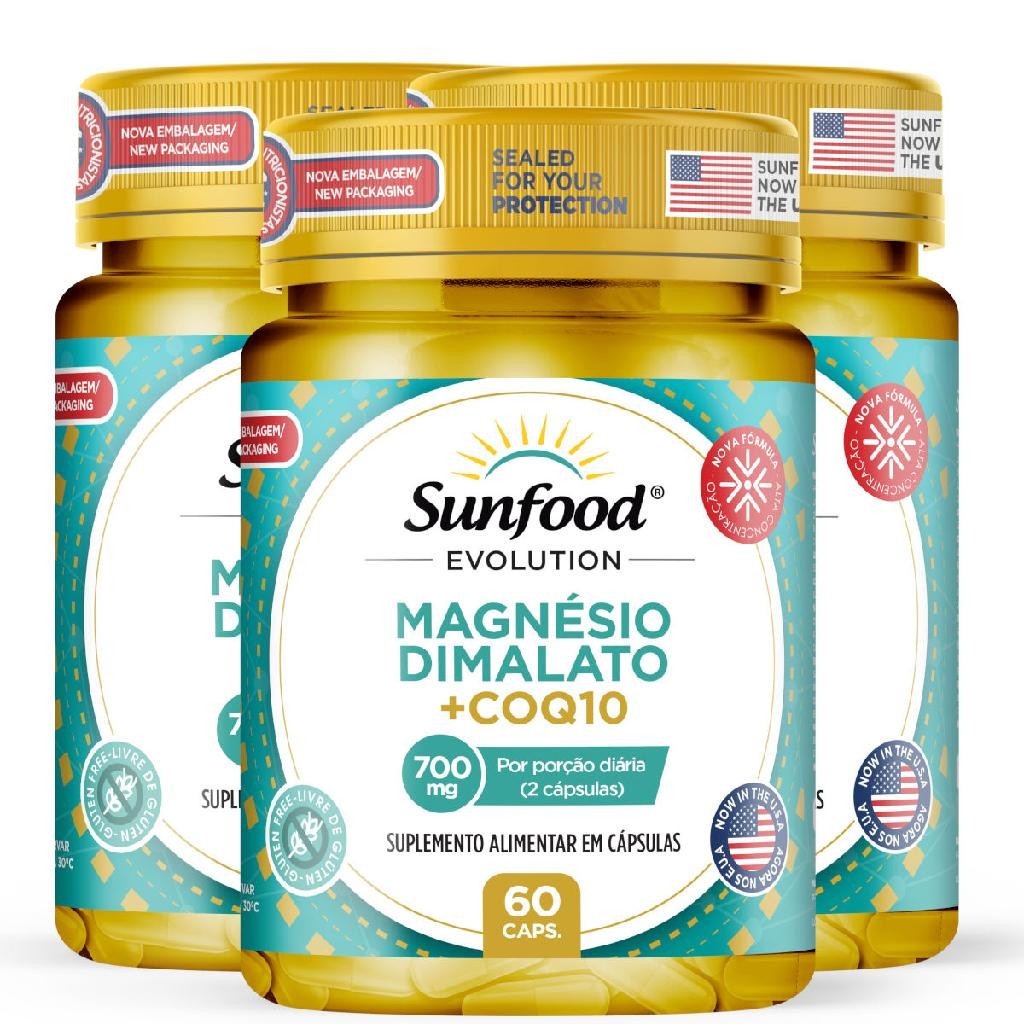 Magnésio Dimalato + CoQ10 700mg 60 Cáps SF Evolution | Shopee Brasil