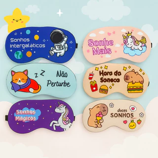 Máscara de Dormir ,Tapa Olho Infantil Personagens  Sonhos Unid /Kit 3 /Kit 6 Modelos Variados em Oferta na Shopee