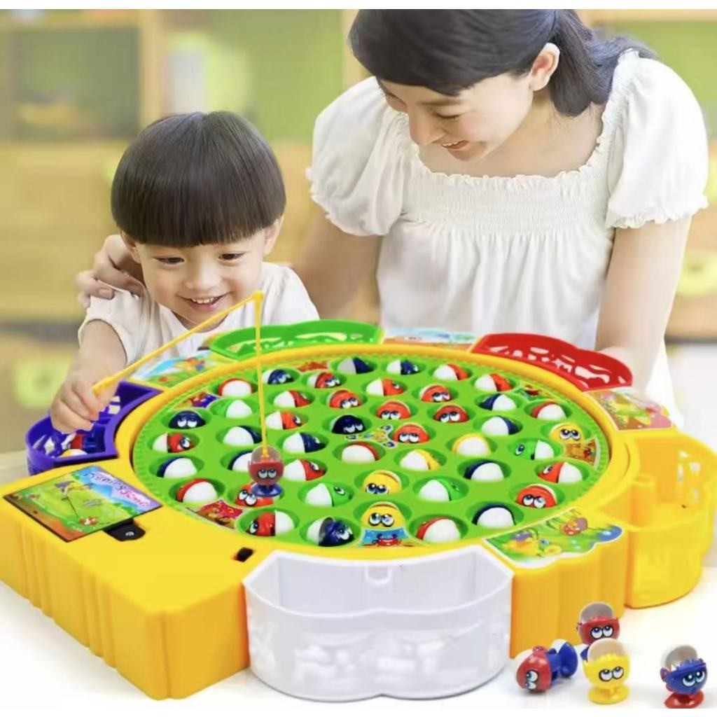 Brinquedo de pescaria elétrico educacional para crianças